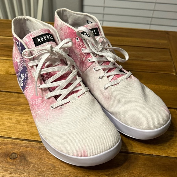 Nobull Project Mulberry Watercolor Trainers Canvas Mid Top - Size 15 - Worn Once - Picture 2 of 9